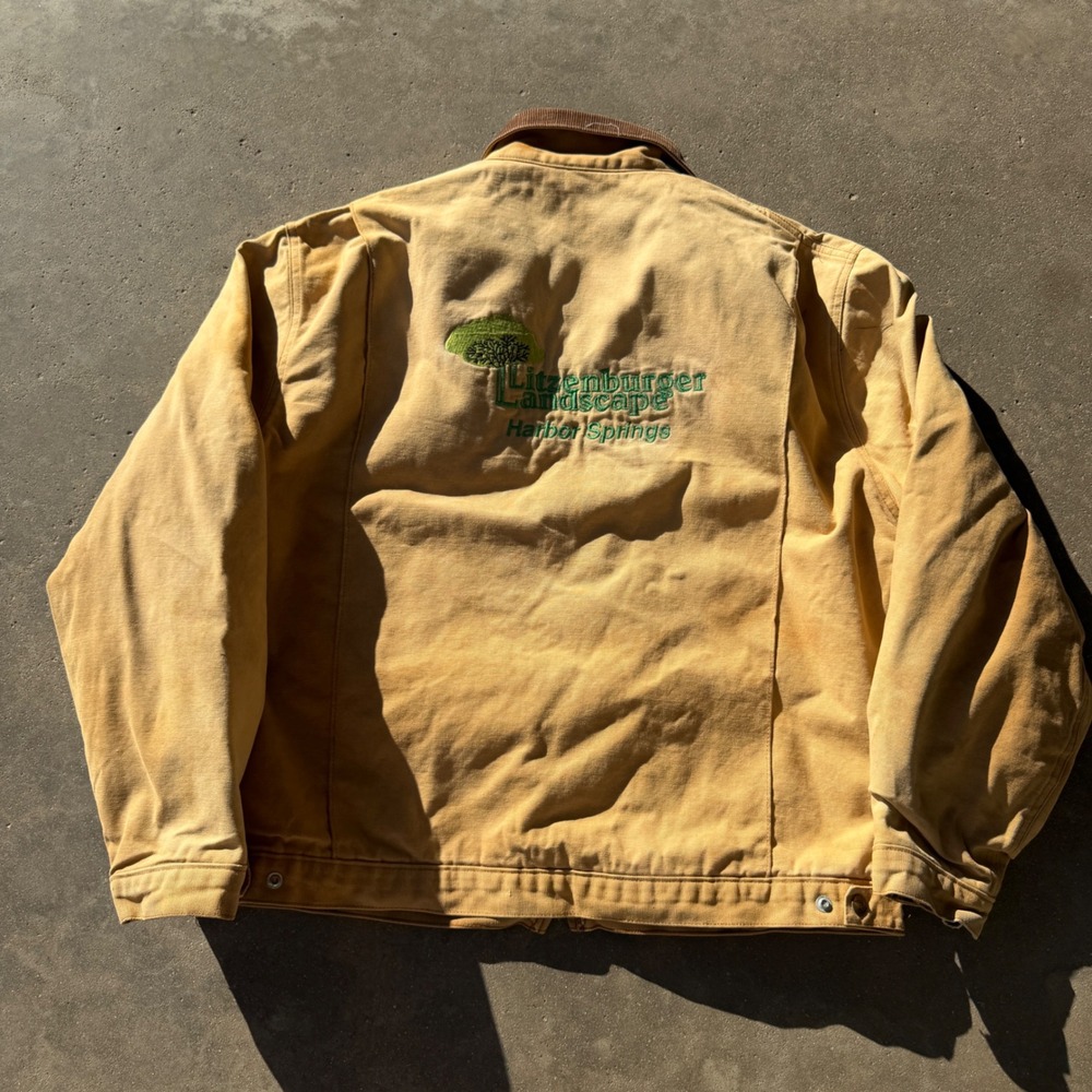 Dickies Vintage Duck Canvas Blanket Lined Detroit Work Jacket Tan XL Embroidered - Picture 4 of 8
